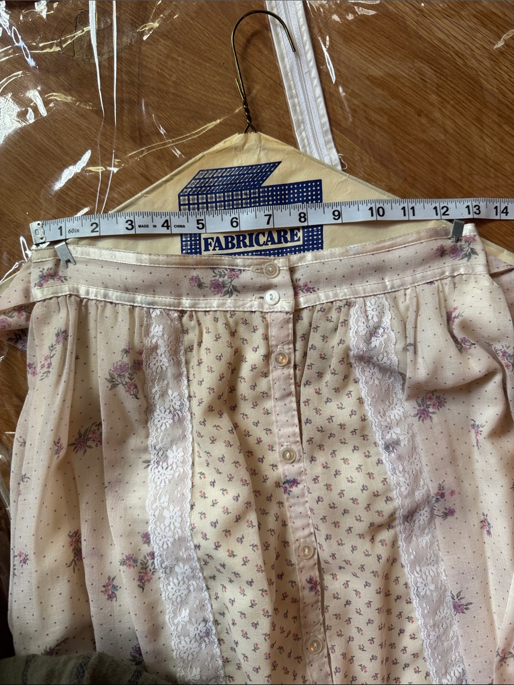 RARE 1981 Gunne Sax Sheer skirt top set cottagecore floral Two-Piece bridal prom - Picture 12 of 16